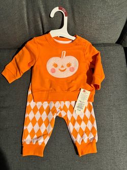 Baby Halloween Pumpkin 2-Piece Outfit, 3-6M