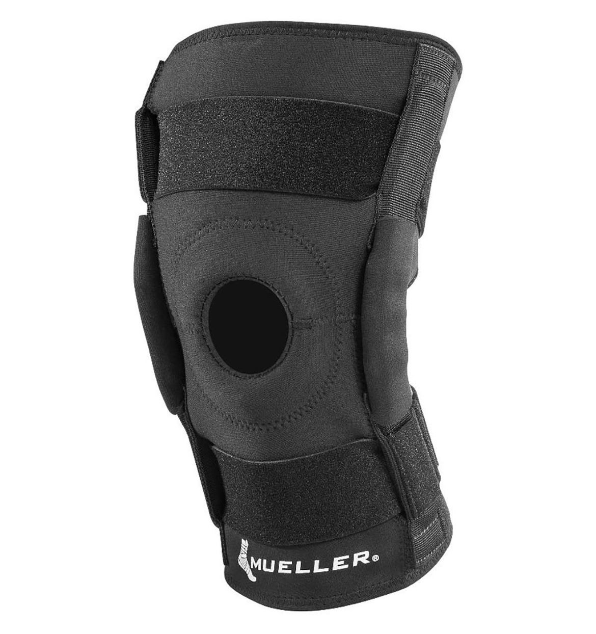 Mueller Hinged Wraparound Knee Brace, Black, Medium/Large
