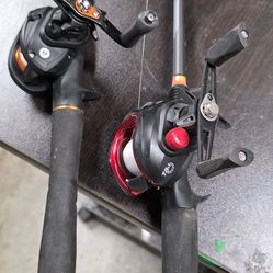 2 spin cast rod and reels.