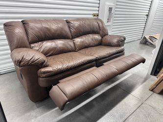 Firm Price Brown Leather Couch Recliner