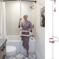 Transfer Pole for Seniors, Floor to Ceiling Grab Bar Tension-Mounted, Toilet Safety Grab Handle for Elderly