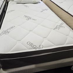 Brand New 12" Thick Organic Cotton Soft Innerspring Twin Mattress