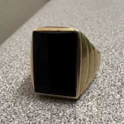 10k Onyx Mens Ring 