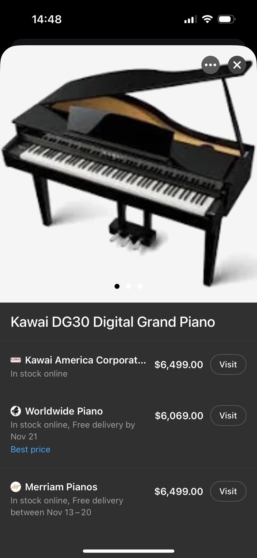 Digital Baby Grand Kawai Piano