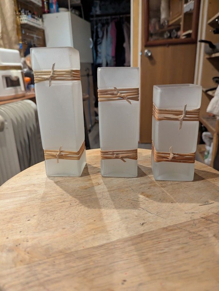 Frosted Glass Candle Holder