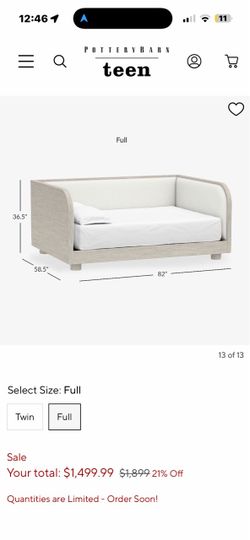 Pottery Barn Teen Full-Size Bed + Mattress — $499