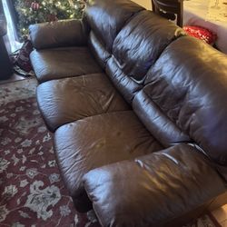 Three Piece Set Leather Couch