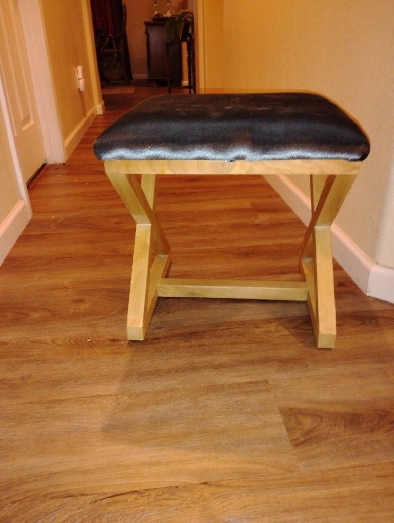 Dark Blue Velvet Stool/Bench