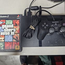 Playstation 2 II PS2 SLIM with 1 controller and GTA III 3 tested and working