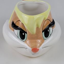 Vintage Looney Tunes Space Jam 1996 Lola Bunny 16oz Ceramic Mug Warner Brothers