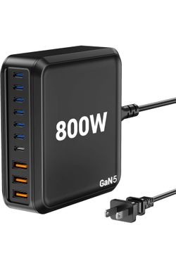 800W USB C Charger Block Fast 10-Port USB C Charging Station GaN PD 140W Laptop Charger Adapter for MacBook Pro/Air, DELL, iPad, iPhone, Samsung Galax