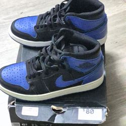 Nike Air Jordan 1 Mid Shoes Royal Blue Black White 555088-014 Size Unisex US 7