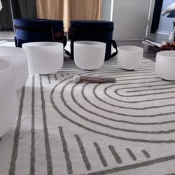 Family Set Of Crystal Singing Bowls With Carrying Cases