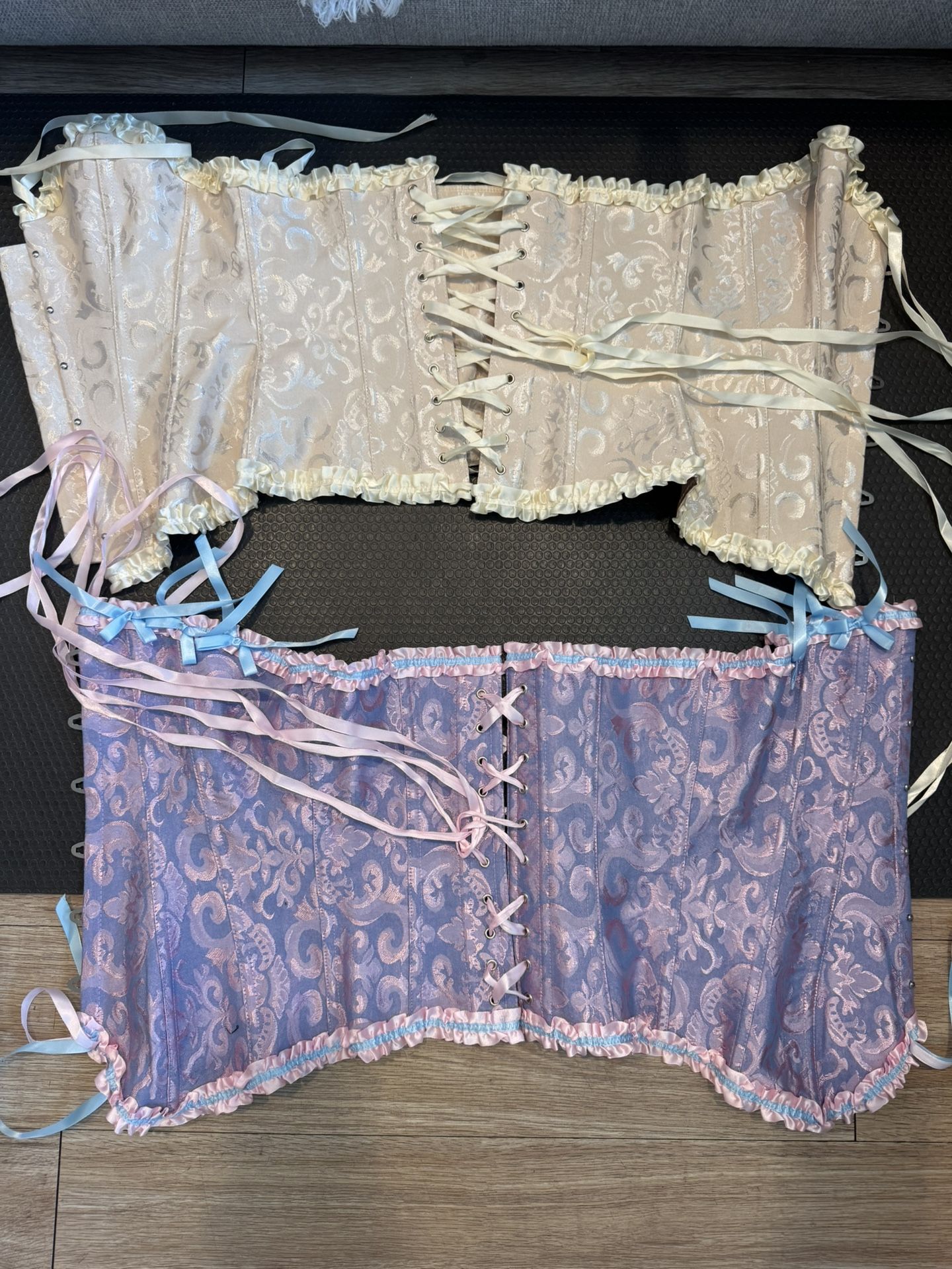 2. Corset Top. Purple And Cream