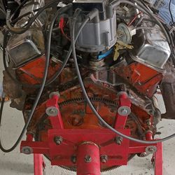 Chevy 350 Engine With Engine Standing