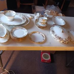 Vintage 1950s Gold China Serving Set