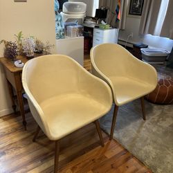 CB2 Leather Chairs 