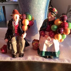Pair Royal Doulton Porcelain Figurines-Balloon Man 1954