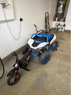 Kids Ride-On UTV and Dirt Bike Set