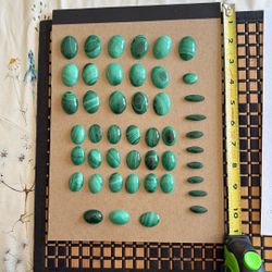 Malachite Precious Gemstones - Cabochons Various Sizes - Finished & Polished 