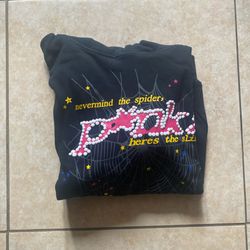 Spider Hoodie  Black and Pink 