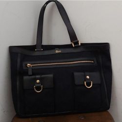 Authentic Gucci GG Monogram Supreme Abbey D Ring Canvas Pocket Tote Bag