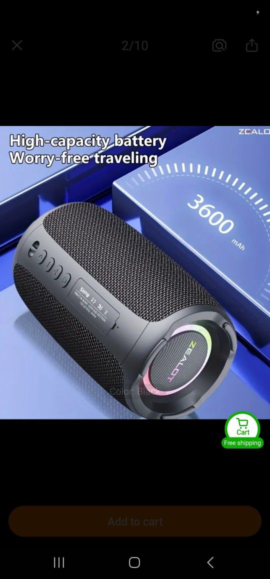 New portable Bluetooth speaker big battery 3,600ma