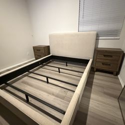 Queen Bed Frame Bedroom Set – Bed + Nightstand + Dresser