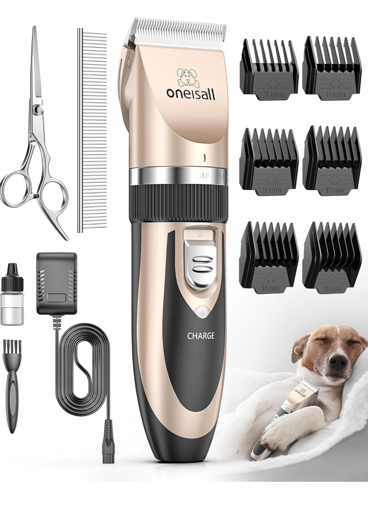 Cordless Oneisall Dog Pet Clipper Low Noise Dog Grooming Rechargeable Open Box