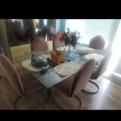 Glass Table With 6 Chairs