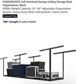 FLEXIMOUNTS 3x6 Overhead Garage Storage Adjustable Ceiling Rack 72" Length × 36" Width × 40" Height,