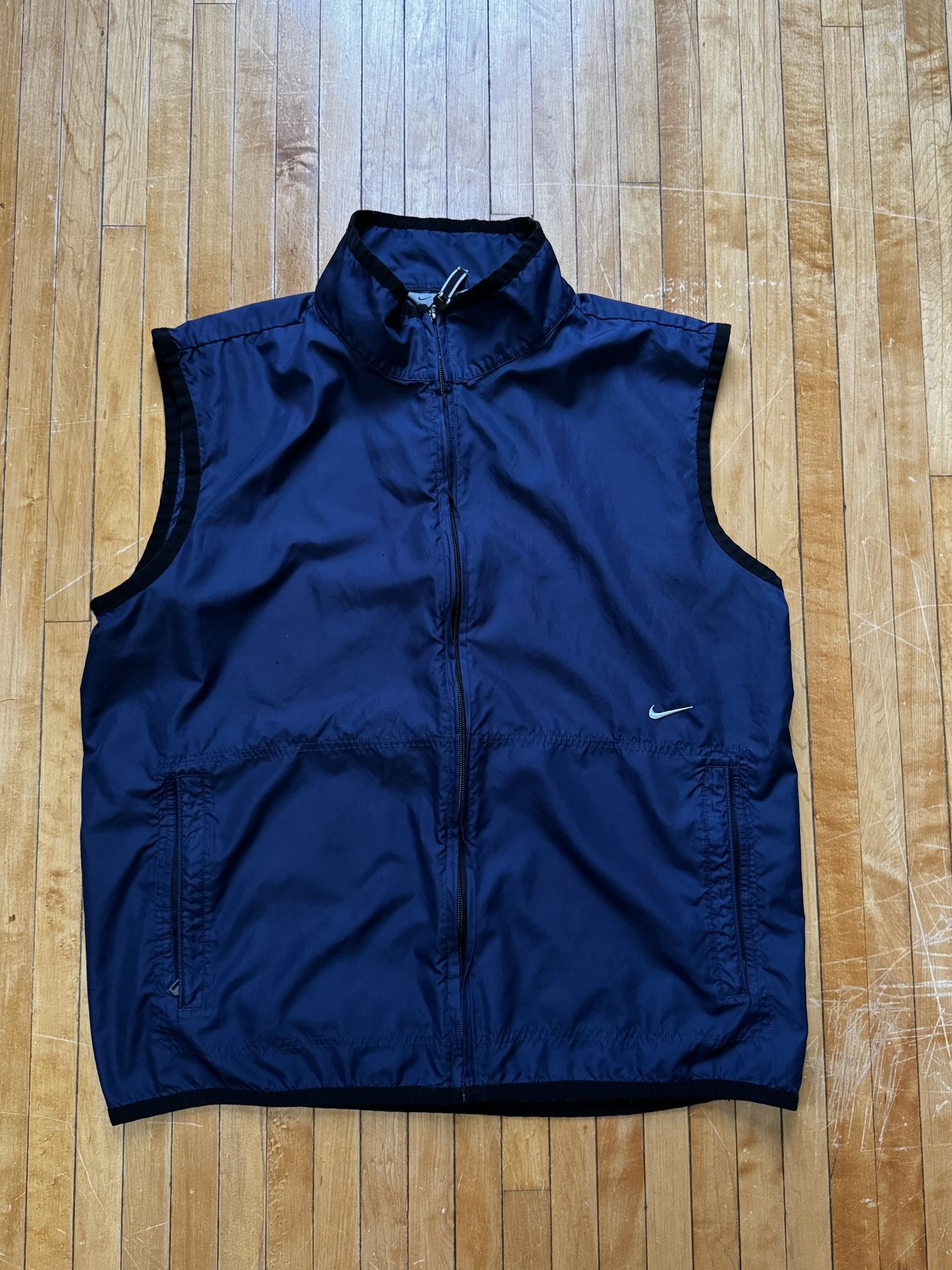 VTG Y2K Men's Nike Vest Blue Golf Windbreaker Unlined Swoosh Outdoor Sz. L