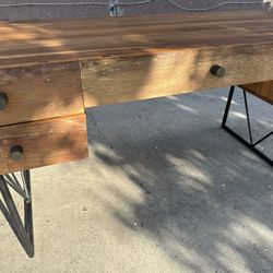Crate And Barrel Rustic Reclaimed Wood Desk.