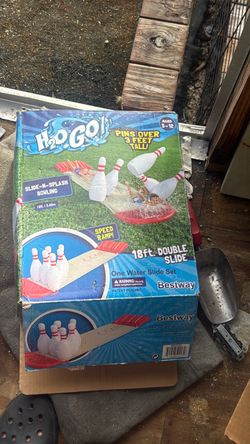 Inflatable bowling pin outdoor slide game