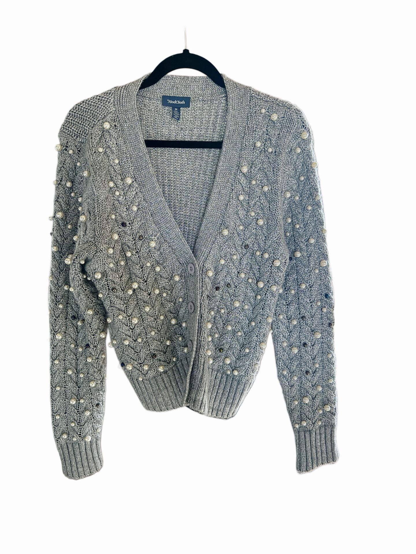 ModCloth Beaded Cardigan Sweater Sz M
