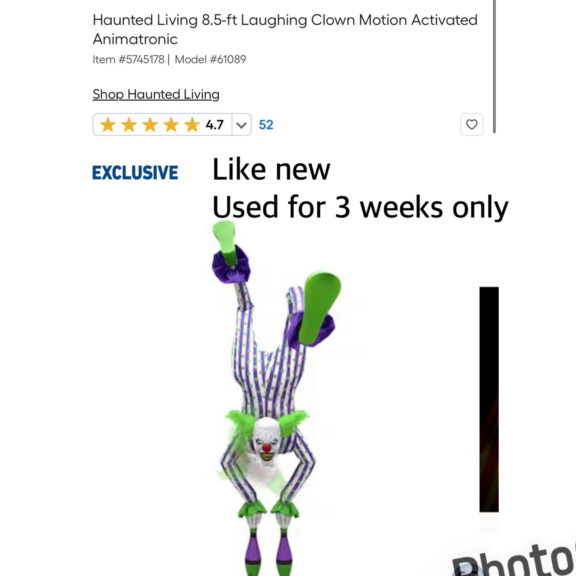 Like New Halloween Animatronic