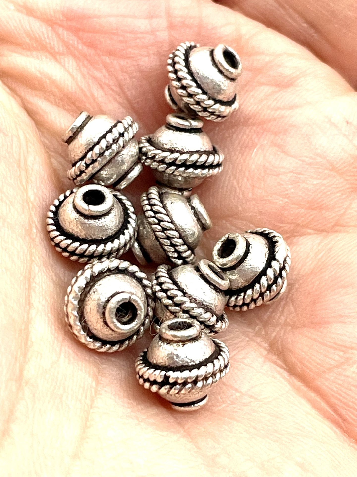 Lot Of Sterling Bali Rope Beads
