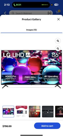 86” LG TV 