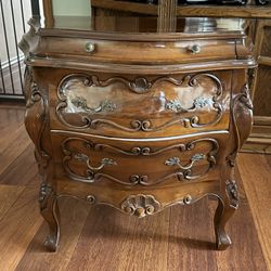 Antique Wood Side Table W/ Drawers