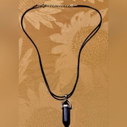 1x Necklace Quartz Chakra Crystal Natural Healing Point Gemstone Pendant - Onyx Purple 