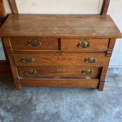 Dresser Antique With Bevel Mirror 