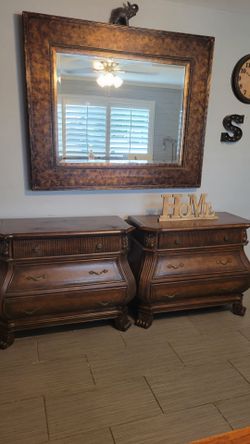 TWO BEAUTIFUL SOLID WOOD NIGHTSTANDS