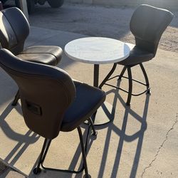 Marble table and 3 chairs
