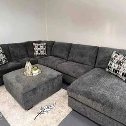 $10 Payment 🎀 Hot Deal 🤝BALLİNASLOE SMOKE SECTİONAL SOFA WİTH CHAİSE