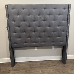 Grey Queen Studded Headboard 