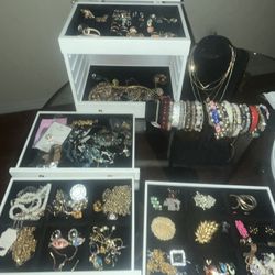 Huge Vintage Jewelry Lot- Jewelry box Included 