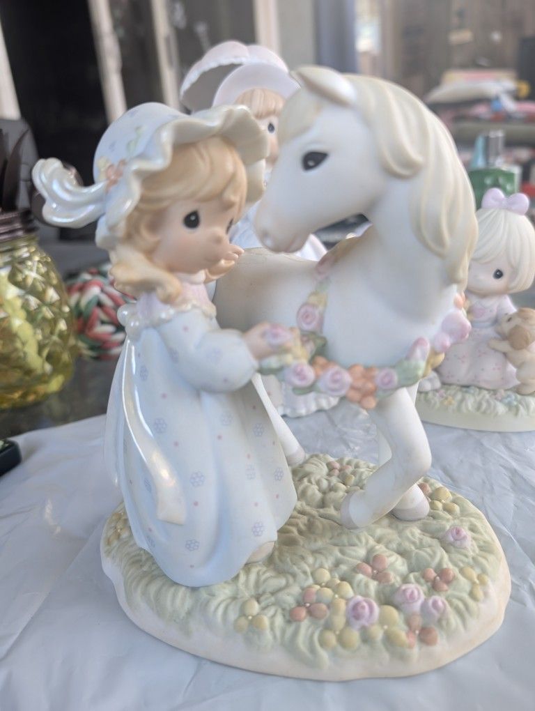 Precious Moments PEACE IN THE VALLEY Limited Ed Figure 649929 Girl Horse 1999