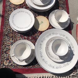 Vintage 20-piece Flintridge Bon Lite Pierra Grey China U.S.A. Made in California