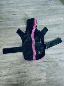 X-Small Dog Beverly Hills Polo Club Raincoat In Black And Pink 