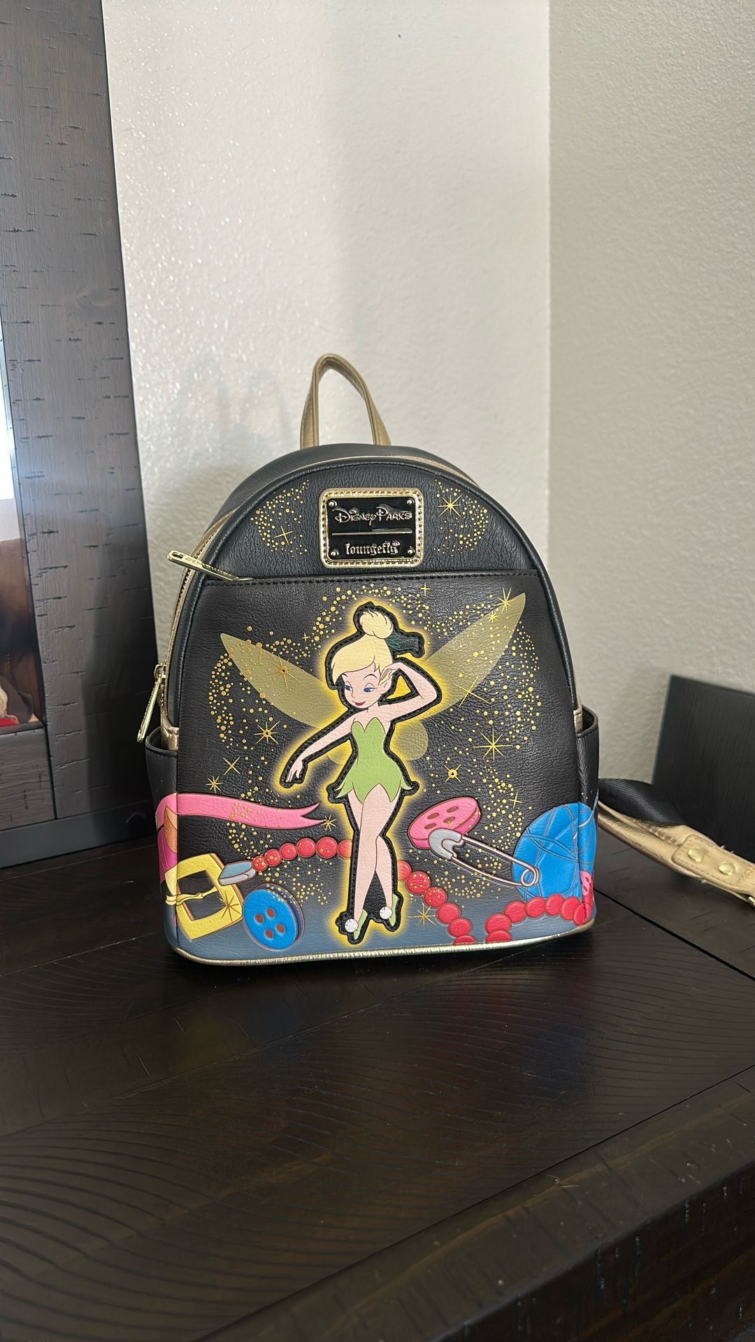 Disney Parks Loungefly Tinker Bell Mini Backpack Peter Pan Lights